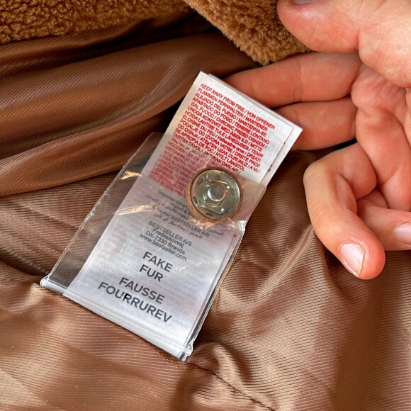 New Holly Long Teddy Coat โ Size Medium โ Tobacco Brown - Picture 7 of 12